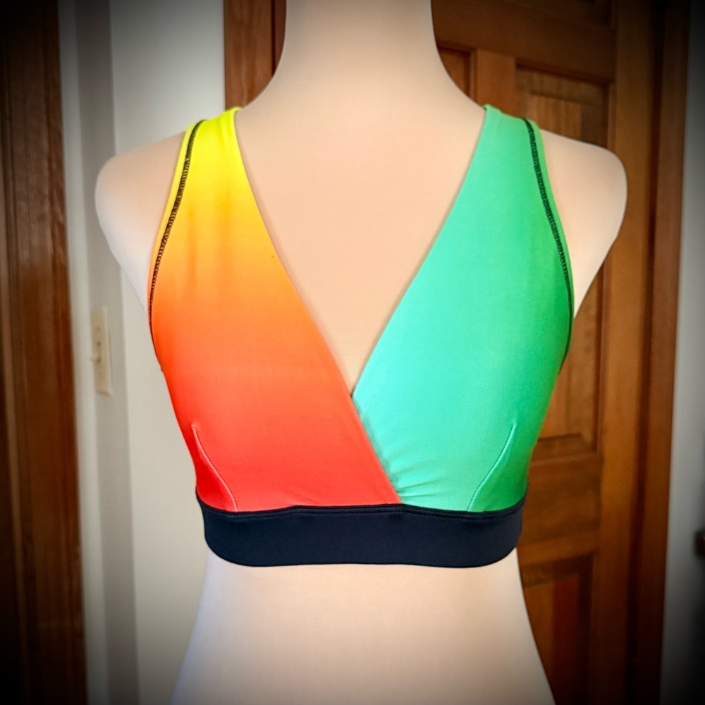 Zumba Fitness Orange and Black Sports Bra Spicy/Small